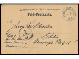 Stempel &nbsp;K. D. Feld-Poststation No. 2 &nbsp;1.6.(01) in Peking auf Feldpost-Vordruckkarte mit rückseitig ganzflächigem &