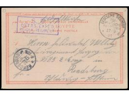 Stempel Deutsche Seepost  Ost-Asiatische  Hauptlinie * d  17.9.01, Dampfer König Albert in Neapel, auf Litho-Ansichtskarte Su