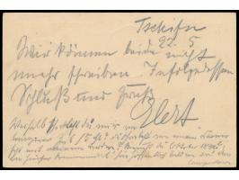 Stempel MSP No. 15 22.5.99, S.M.S. Kaiserin Augusta in Tschifu, zwei Abschläge (Datum-Fehleinstellung 2.5.99, geschrieben am 