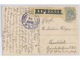 Einzelfrankatur Königin Wilhelmina 20 C. auf  Auslands-Express-Karte  nach Osnabrück, Stempel  s´Gravenhage  11.4.1917, Zensu