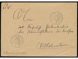 Stempel &nbsp;MSP No. 42 &nbsp;27.1.01, &nbsp;S.M.S. Hela, &nbsp;Dienstbrief &quot;Marinesache&quot; mit rückseitigem Kommand