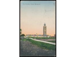 Stempel  MSP No. 80  1.9.11,  S.M.S. Eber,  auf Ansichtskarte von Marrakesch, geschrieben in  Agadir 12.8.1911,  während der 