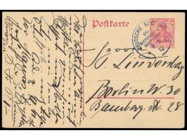 Stempel Deutsche Seepost  Ost-Afrikanische Hauptlinie g  8.11.12,  Dampfer Tabora   in Tanger, auf Ganzsache 10 Pf., geschrie