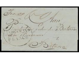 Niederländisch-Indien,  1820 - 1862, Lot von 4 Belegen Batavia, 3 x mit Franco-Ovalstempeln von Buitenzorg, Cheribon, Indrama