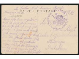 Ansichtskarte eines Deutschen im &nbsp;Kriegsgefangenenlager Mazagan &nbsp;mit violettem Zensursiegel &quot;Subdivision de Ca