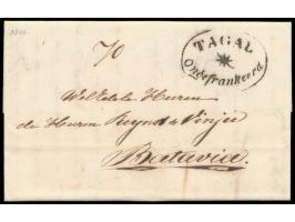 Niederländisch-Indien,  1848-1857: Lot von 11 Faltbriefen nach Batavia (1 x nach Palembang), alle mit Ovalstempel  "... Ongef