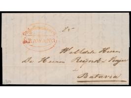 Niederländisch-Indien,  1848-1857: Lot von 11 Faltbriefen nach Batavia (1 x nach Palembang), alle mit Ovalstempel  "... Ongef