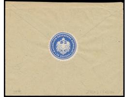 waagerechtes Paar 10 Pf. Germania als  "Mitläufer"  auf Rückumschlag nach Leipzig, 2 x Stempel  Beirut **  15.3.14, rückseiti