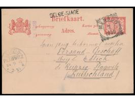 Niederländisch-Indien, &nbsp;Ganzsache 5 C. Ziffer mit seltenem Langstempel &nbsp;Oeloe-Siaoe &nbsp;(kleine Insel im Sangihe-