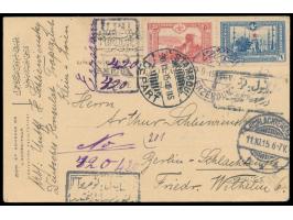 Georgische Legion, &nbsp;20 Pa. und 1 Pia. auf &nbsp;Einschreiben-Postkarte &nbsp;mit Stempel &nbsp;Erzeroum &nbsp;19.9.15 na