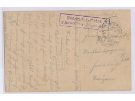 Stempel Feldpost &nbsp;Mil.Miss. Konstantinopel &nbsp;11.3.1916 und seltener violetter R2 &nbsp;&quot;Feldpost-Brief. / 12. B