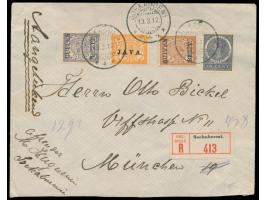 Niederländisch-Indien:  3 Belege per  Einschreiben  nach Deutschland: R-Brief mit Mischfrankatur mit Stempel  Soekaboemi  13.