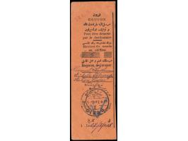 Einlieferungsabschnitt einer türkischen Postanweisung auf 5 M., handschriftlich Absender "Heinrich Barthmann,  Deutsche Teleg