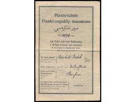 Passierschein zur Fahrt mit dem Balkanzug  (viersprachig) von Dresden über Tetschen nach Konstantinopel, ausgestellt vom Köni