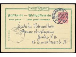 Privatganzsache  10 Pf. "Gruss aus Neu-Guinea" mit Bild Friedrich Wilhelms-Hafen / Erima-Hafen (Deutsches Kolonialhaus), Frec