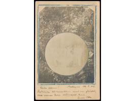 Ganzsache 5 Pf. mit vorderseitig einer kleinen und rückseitig zwei großen Fotografie-Applikationen, Stempel  Matupi  2.11.02,