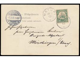 Ansichtskarte  Matupi - Hernsheim &amp; Co.  (Geschäftshaus), Frankatur 5 Pf., 2 x Stempel  Matupi  18.1.03, nach Mörchingen,