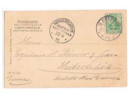 Dt. Reich 5 Pf. auf Ansichtskarte mit Stempel  Neudeck (Oberschlesien)  25.9.04 an Kapitän H. Störmer in Herbertshöhe, Ankunf