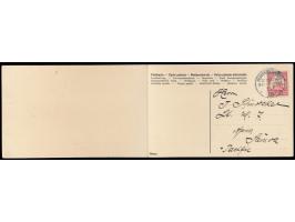 zweiteilige Klapp-Ansichtskarte von Herbertshöhe mit Gouvernementsgebäude und Kaiserl. Postamt, Frankatur 10 Pf., Stempel Her