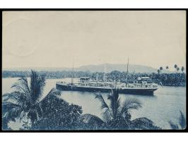 Ansichtskarte  Reichspostdampfer  (Prinz Waldemar?), Frankatur 5 Pf., 2 x Stempel  Rabaul  28.9.10, nach Hamburg, Bedarf
Stic