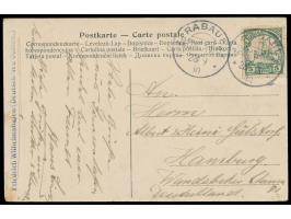 Ansichtskarte  Reichspostdampfer  (Prinz Waldemar?), Frankatur 5 Pf., 2 x Stempel  Rabaul  28.9.10, nach Hamburg, Bedarf
Stic