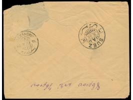 Vorläufer &nbsp;20 Pf. auf Brief mit Stempel &nbsp;Dar-es-Salaam &nbsp;3.10.92 &nbsp;nach Ägypten, &nbsp;französischer Seepos