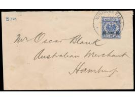 Stempel Deutsche Seepost  Ost-Afrikanische Zweiglinie I  4.11.95,  Dampfer Peters  auf der Südlichen Zweiglinie ,  klarer Abs