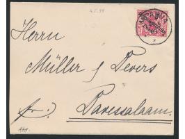 5 Pesa auf Brief mit Stempel  Mpapua  4.5.99 nach Daressalam, Ankunftstempel 17.5.99, rückseitig Absenderangabe "Hptm. Langhe