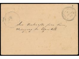 Stempel  Langenburg  11.6.99 auf Ganzsache 5 Pesa an Arno Stiehler, Maschinist an Bord des  Dampfers H. v. Wissmann  in Fort 