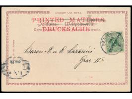 Ansichtskarte  Dar-es-Salaam - Kasernenhof,  Verlag Albert Aust, Hamburg, Frankatur 3 Pesa, Stempel Dar-es-Salaam2.3.00, als 