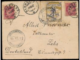 Brief mit Privatpost-Marke  "Arctische Post - Cap. W. Bade" 10 Öre  (Skiläufer mit Hund) und Stempel  Spitzbergen Smerenburg 