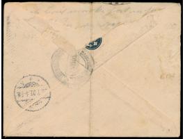 Brief mit Privatpost-Marke  "Arctische Post - Cap. W. Bade" 10 Öre  (Skiläufer mit Hund) und Stempel  Spitzbergen Smerenburg 