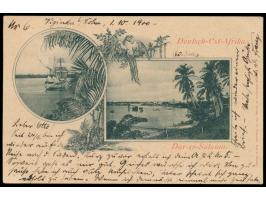 5 Pesa auf Zweibild-Ansichtskarte Dar-es-Salaam &nbsp;nach Russland, &nbsp;Stempel &nbsp;Dar-es-Salaam &nbsp;4.10.00, Ankunft