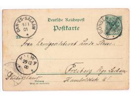Ganzsache 3 Pesa mit Stempel &nbsp;Songea &nbsp;11.12.00 nach Deutschland, Durchgangstempel Kilwa 29.12.00 und Dar-es-Salaam 