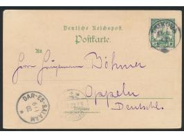 Ansichtskarte "Gruß aus Bukoba am Nyassa!" nach Deutschland, Frankatur 3 Pesa, Stempel  Bukoba  13.11.01, Durchgangstempel Da