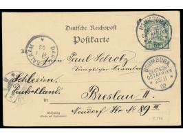 3 Pesa auf Postkarte (C. 154-Formular) mit Stempel  Usumbura  23.11.02, 2. Tag nach Eröffnung der Postagentur, Durchgangstemp