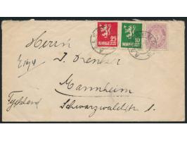Mischfrankatur 40 Öre auf Brief mit Stempel  Aalesund  12.4.26 nach Deutschland, rückseitig  Vignette "Amundsen - Ellsworth P