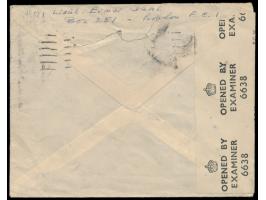 4 x Großbritannien 2 d. auf Luftpostbrief nach Schweden, Absender "Lieut. Einar Dahl, P.O. Box 251 London E. C. 1",  Deckadre