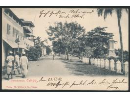 Ansichtskarte  Strandstrasse, Tanga,  Verlag W. Müller &amp; Co., Tanga, Frankatur 4 H., Stempel Tanga 22.5.06, Ankunftstempe