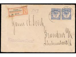 Stempel  Pangani  2.8.06 auf  Einschreibbrief  2. Gewicht mit 2 x 15 H. nach Graudenz, R-Zettel Einfeldt Nr. 4, Durchgangstem