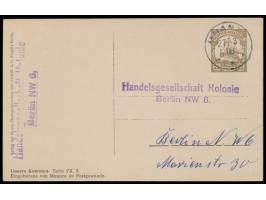 Privatganzsache  2 1/2 H., Bild "Eingeborene von Muanza im Festgewande", Frech PP 4 E 1, Stempel  Muanza  27.3.08, nach Berli