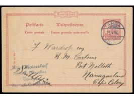 Ganzsache 5 Pesa  mit Stempel  Tanga  25.4.08 nach Port Nolloth, Namaqualand, Cape Colony, Absenderstempel  "Hotel Kaiserhof 