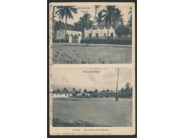 Zweibild-Ansichtskarte  Lindi - Krankenhaus / Kasernenhof,  Verlag Vincenti, Dar-es-Salaam, Frankatur 4 H., Stempel  Lindi  1