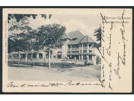 Ansichtskarte  Dar-es-Salaam - Club-Haus,  Verlag Vincenti, Dar-es-Salaam, Frankatur 4 H., undeutlicher Seepoststempel 15.11.