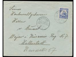 2 x Stempel  Mikindani  30.1.11 auf Brief 2. Gewicht nach Halberstadt, Frankatur 15 H. (rechts unten winziger Eckfehler), Bed