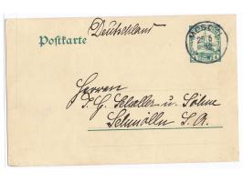 Ganzsache 4 H., geschrieben von Martin Köhler in  Engare Nanyuki  am 15.5.1912, Stempel  Moschi  25.5.12, nach Schmölln, Beda