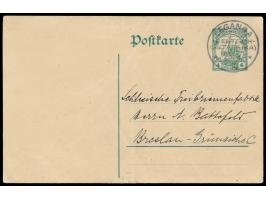 Stempel  Leganga  25.2.14 auf Ganzsache 4 H. nach Breslau, rückseitig Absenderstempel "A. Brunnhoff / Pflanzung / Post Legang