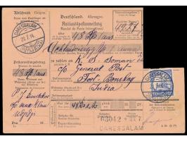 Auslandspostanweisung  auf 48 Rp. nach Indien, Frankatur bis auf einzelne 15 H.-Marke ausgeschnitten, Stempel Daressalam c 28