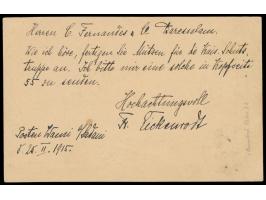 Stempel  Sadani  26.2.15 mit  Aushilfsjahreszahl  auf C 154-Formular mit zugedrucktem "Feld-" vor Postkarte nach Daressalam, 