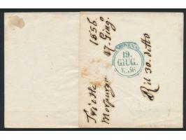 Österreichisch-Italienischer Postverein,  9 Kr. (Ausgabe 1850, Maschinenpapier, Type IIIb) auf Faltbriefhülle  nach Modena,  